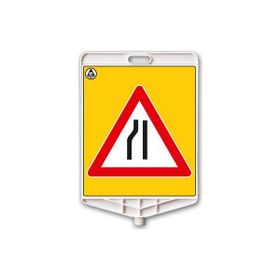 FM Trafik Soldan Daralan Yol Dikdörtgen Uyarı Levhası