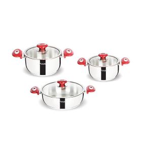 FMS Eko 5013KRM 6 Parça Kırmızı Tencere Set