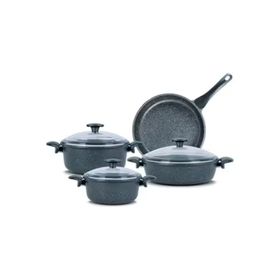 FMS G5021 Siyah Nadide 7 Parça Granit Tencere Seti