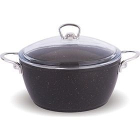 FMS Granit 26 cm Siyah Metal Sap Derin Tencere