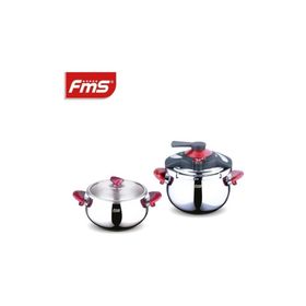 FMS Venüs İkiz 5+7 lt Güveç Düdüklü Tencere+Kırmızı Cam Kapak