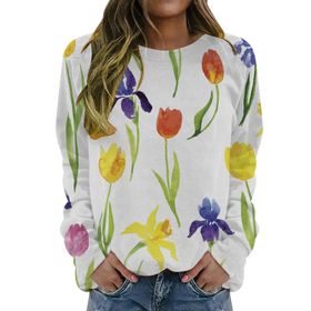 FNKDOR 2023 D Çiçek Desenli Kadın Sweatshirt