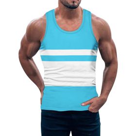 FNKDOR cjie3k14 Sıfır Kol Gök Mavisi Erkek T-shirt