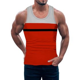 FNKDOR cjie3k14 Sıfır Kol Kırmızı Erkek T-shirt
