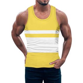 FNKDOR cjie3k14 Sıfır Kol Sarı Erkek T-shirt