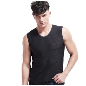 FNKDOR EmX7CZgC Sıfır Kol Siyah Erkek T-shirt