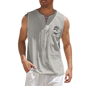 FNKDOR GV31GLOB Sıfır Kol Gri Erkek T-shirt