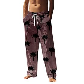FNKDOR Hawaii Şarap Yazlık Hafif Erkek Pantolon