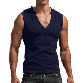 FNKDOR ntDyNXA8 Sıfır Kol Lacivert Erkek T-shirt