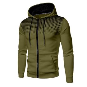 FNKDOR Patchwork Yeşil Spor Kapüşonlu Fermuarlı Erkek Sweatshirt