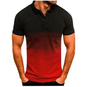 FNKDOR Slim Fit Casual Business Kırmızı Kısa Kollu Erkek T-shirt