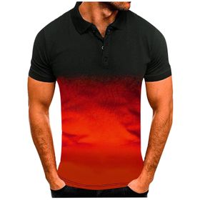 FNKDOR Slim Fit Casual Business Turuncu Kısa Kollu Erkek T-shirt