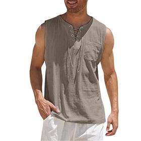 FNKDOR sw6XiSmv Sıfır Kol Gri Erkek T-shirt