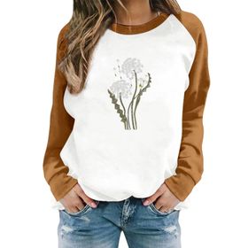FNKDOR Taraxacum Kapüşonsuz Havalı Haki Kadın Sweatshirt