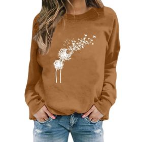 FNKDOR Taraxacum Kapüşonsuz Havalı Haki Kadın Sweatshirt