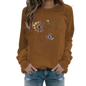 FNKDOR Taraxacum Kapüşonsuz Havalı Haki Kadın Sweatshirt