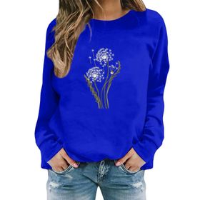 FNKDOR Taraxacum Kapüşonsuz Havalı Mavi Kadın Sweatshirt