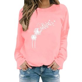 FNKDOR Taraxacum Kapüşonsuz Havalı Pembe Kadın Sweatshirt