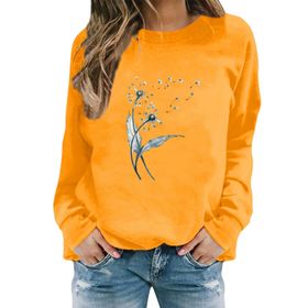 FNKDOR Taraxacum Kapüşonsuz Havalı Sarı Kadın Sweatshirt