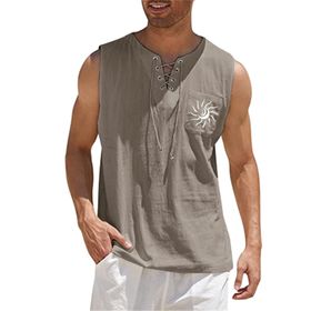 FNKDOR VDOZDMY5 Sıfır Kol Koyu Gri Erkek T-shirt