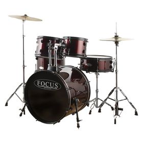 Focus FCP0803-BK 5 Parça 20B/10T/12T/14F/14S Aksamlı Zilli Siyah Akustik Davul Seti