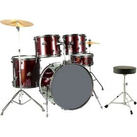 Focus FCP0803-WR 5 Parça 20B/10T/12T/14F/14S Aksamlı Zilli Bordo Akustik Davul Seti