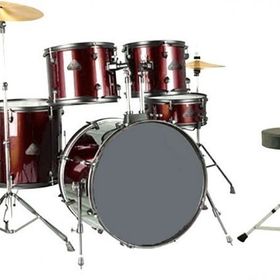 Focus FCP0803-WR 5 Parça 20B/10T/12T/14F/14S Aksamlı Zilli Bordo Akustik Davul Seti