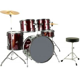 Focus FCP0803-WR 5 Parça 20B/10T/12T/14F/14S Aksamlı Zilli Bordo Akustik Davul Seti