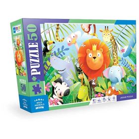 Focus Games BF314 Vahşi Hayvanlar 50 Parça Renkli Puzzle