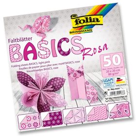 Folia 5 Desen 50 Adet Kağıt Pembe 20x20 cm Origami Kağıdı