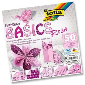 Folia 5 Desen 50 Adet Kağıt Pembe 20x20 cm Origami Kağıdı