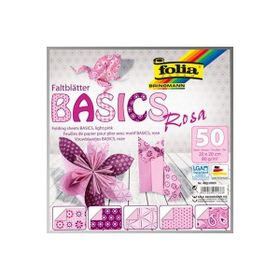 Folia 5 Desen 50 Adet Kağıt Pembe 20x20 cm Origami Kağıdı