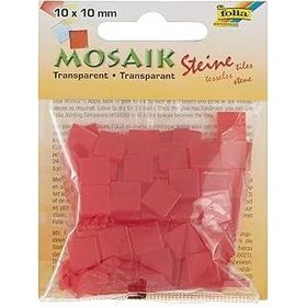 Folia 57220 Sıcak Kırmızı 10x10 mm 190 Adet Transparan Mozaik Seti