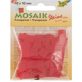 Folia 57220 Sıcak Kırmızı 10x10 mm 190 Adet Transparan Mozaik Seti