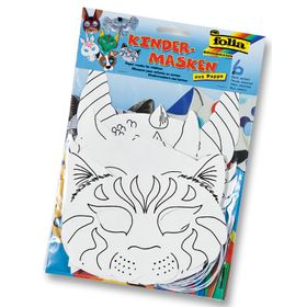 Folia 6 Çeşit Karışık Hayvanlar Kağıt Maske