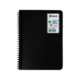 Folix 120 gr 17x24 cm 40 Yaprak Spiralli Siyah Defter