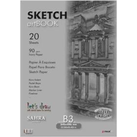 Folix FLX-821435 Sahra Tutkallı İvory Kağıt 34.5x49.5 cm 90 gr Bloknot Not Defteri