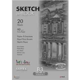 Folix FLX-821435 Sahra Tutkallı İvory Kağıt 34.5x49.5 cm 90 gr Bloknot Not Defteri