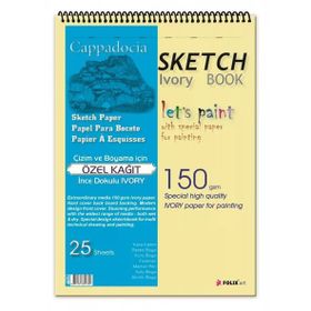 Folix FLX-821619 Capadocia Spiralli İvory Kağıt 34.5x49.5 cm 150 gr Eskiz Defteri