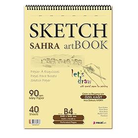 Folix Sketchbook Sahra 24,5x34,5 Spiralli 90 gr 40 Yaprak Eskiz Defteri