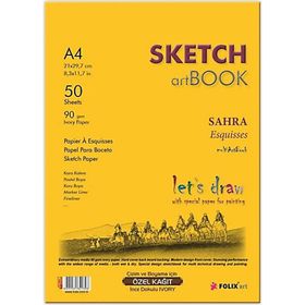 Folix Sketchbook Sahra A4 Tutkallı 90 gr Ivory 90 Yaprak Eskiz Defteri