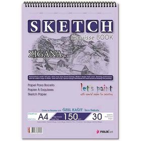 Folix Sketchbook Zigana A4 Spiralli 150 gr 30 Yaprak Eskiz Defteri