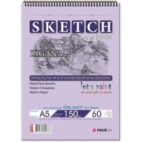 Folix Sketchbook Zigana A5 Spiralli 150 gr 60 Yaprak Eskiz Defteri