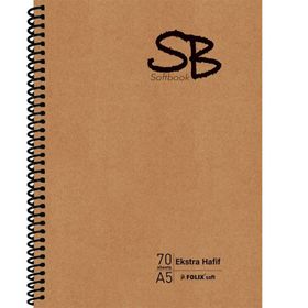Folix Spiralli A5 70 Yaprak Çizgili Kraft Kapak Defter