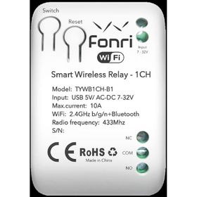 Fonri WF3-TM4-0201-02 Akıllı Kablosuz Tek Kanal Röle