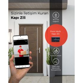 Fonri Wi-Fi Siyah Akıllı Kapı Zili