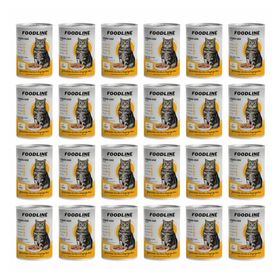 Foodline Gravy Sos İçerisinde Parça Etli 24x400 gr Tavuklu Yetişkin Kedi Konservesi