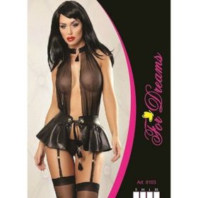 For Dreams 8103 Siyah Tasmalı Mini Transparan Jartiyer