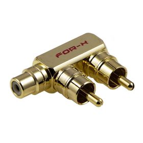 For-X XY-54T 2 RCA Erkek To 1 RCA Dişi Metal Gold Çevirici Jack Birleştirici