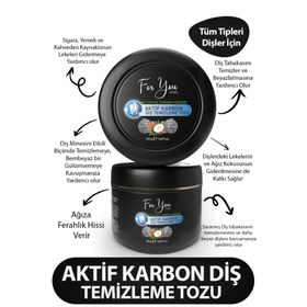 For You Gold Aktif Karbon Diş Temizleme Tozu 50 gr Extra Beyazlatıcı Diş Tozu